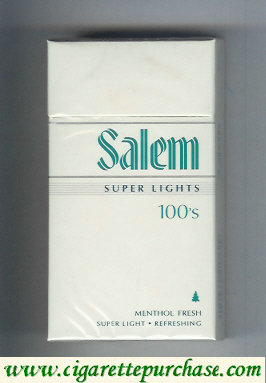 Salem Super Lights 100s Menthol Fresh cigarettes hard box